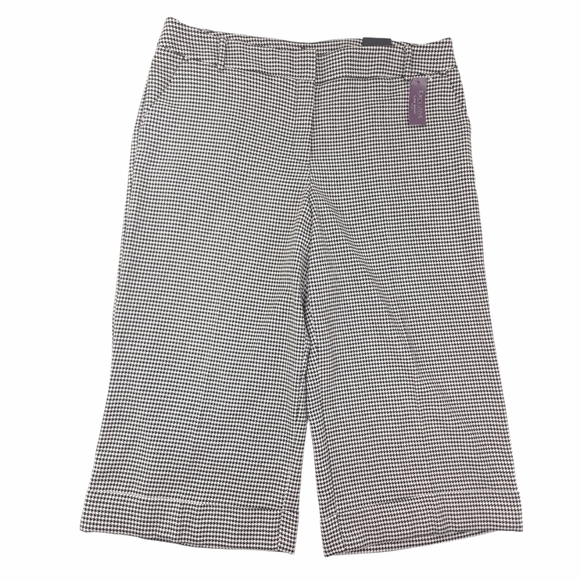 Lane Bryant Outlet Houston Crop Wide Leg Capri Pants Houndstooth Stretch - Sz 20 - Picture 1 of 8